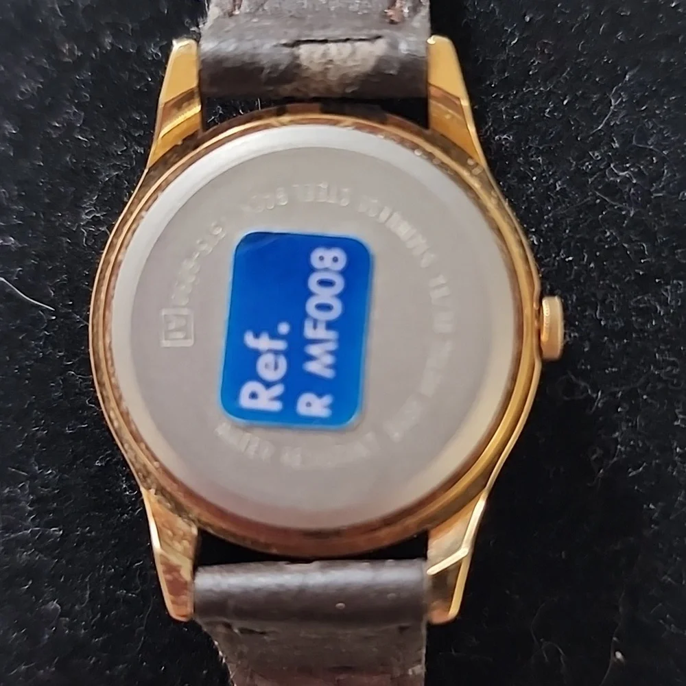 Vintage Disney Gold Mickey Mouse Watch with Black Strap